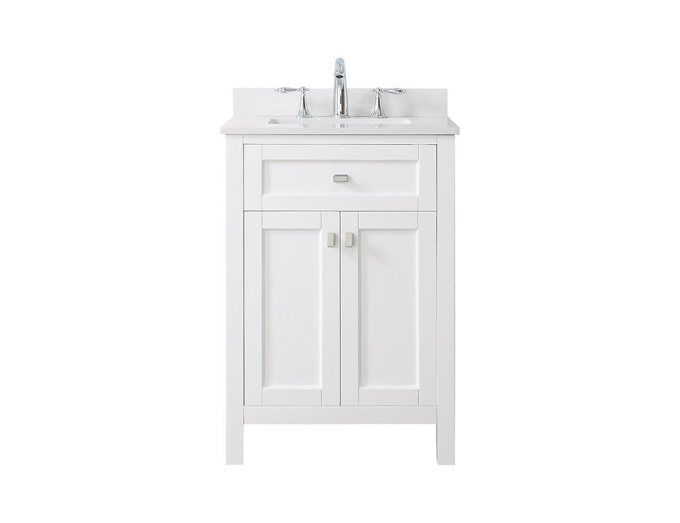 Thumbnail: Juniper 24 in. Vanity in White with Engineered Stone Top & Ceramic Basin