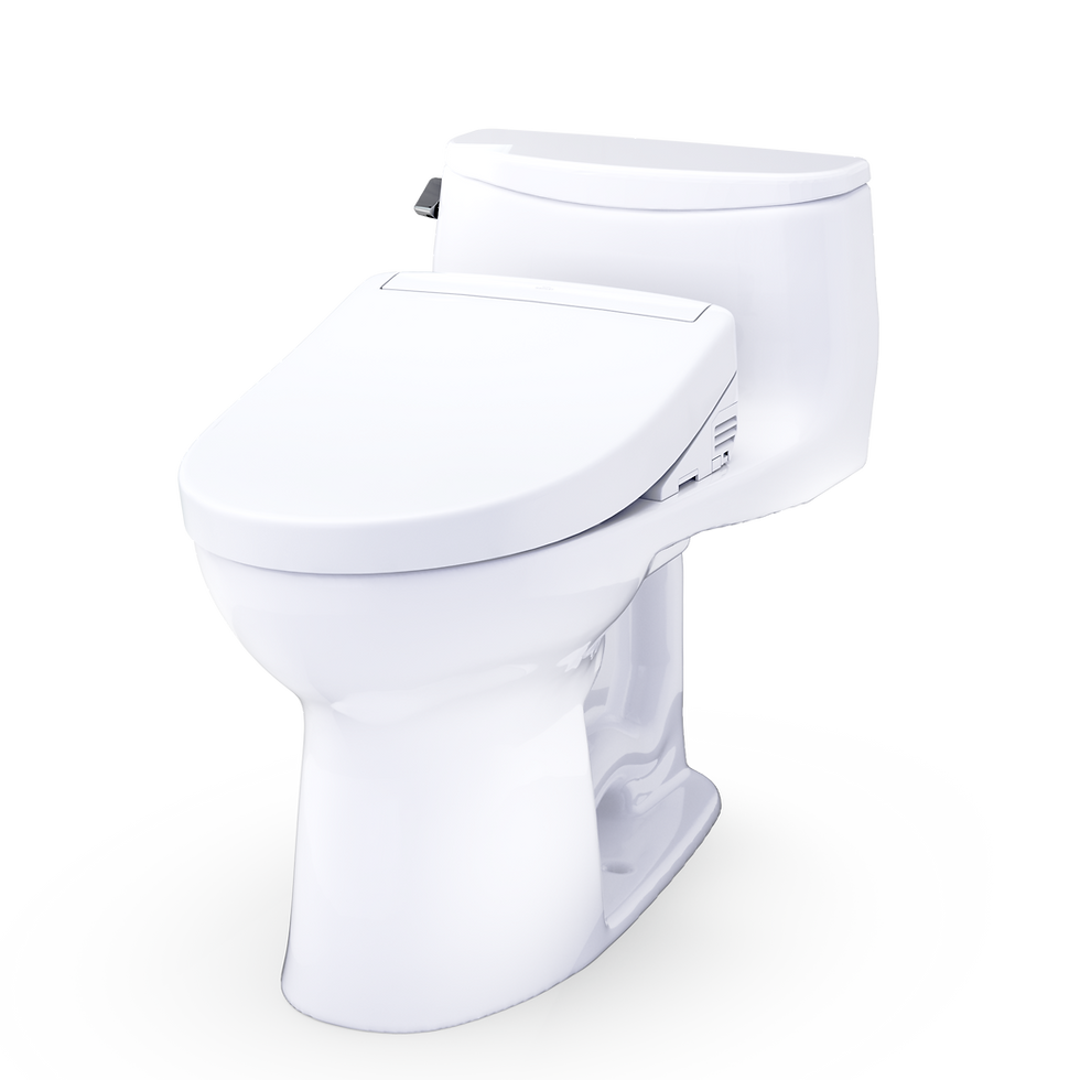 Thumbnail: Ultramax WASHLET+ S5 Low Profile One-Piece Toilet - 1.28 GPF - Cotton White