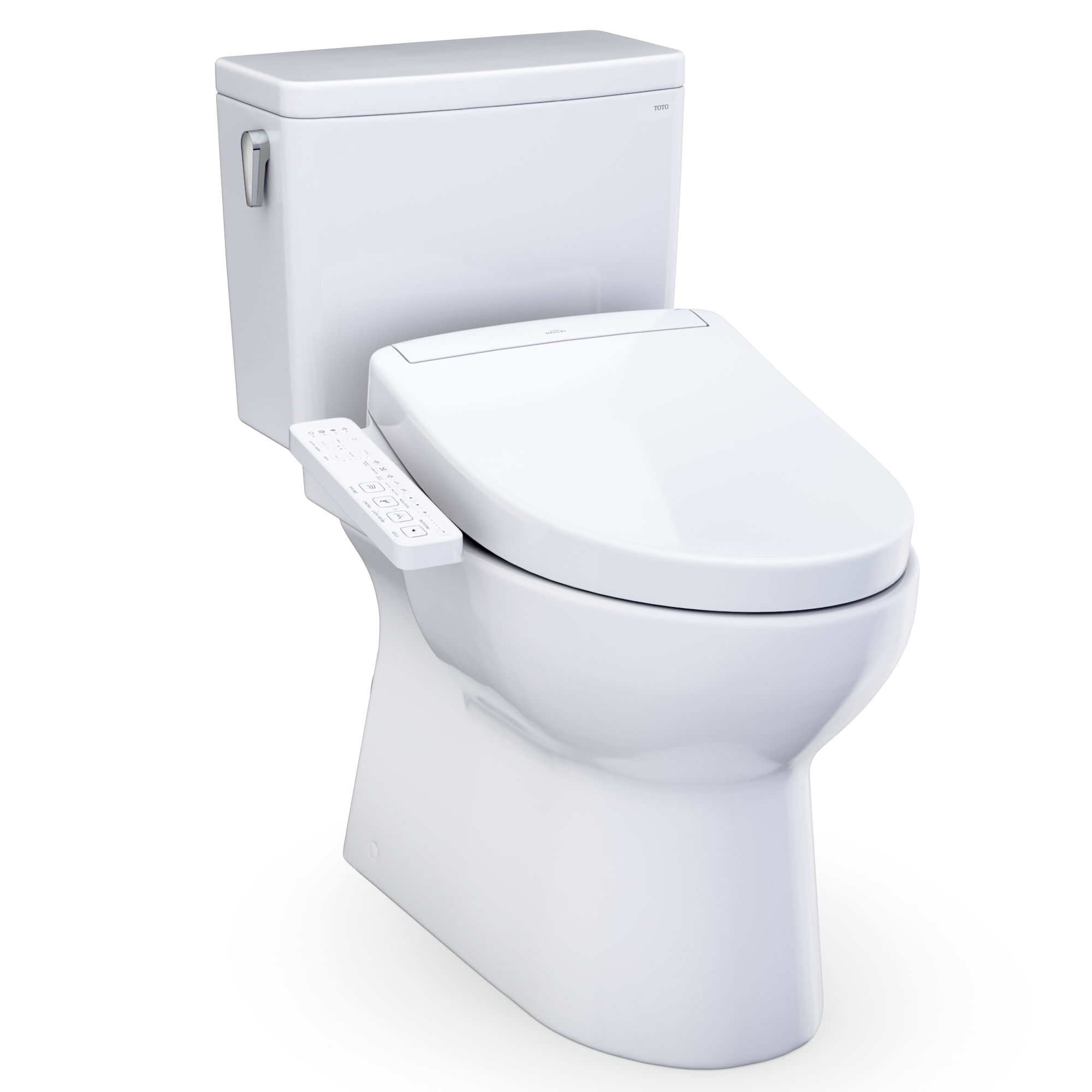 TOTO® Glaston™ WASHLET®+ S2 Two-Piece Elongated 1.28 GPF Universal Height Toilet