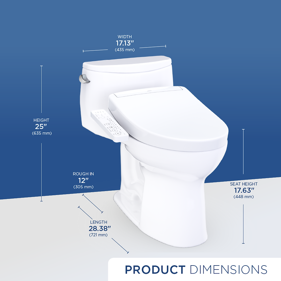 Thumbnail: Ultramax WASHLET+ S2 Low Profile One-Piece Toilet - 1.28 GPF - Cotton White