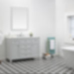 Thumbnail: Juniper 48 in. Vanity in Dove Gray with Engineered Stone Top & Ceramic Basin