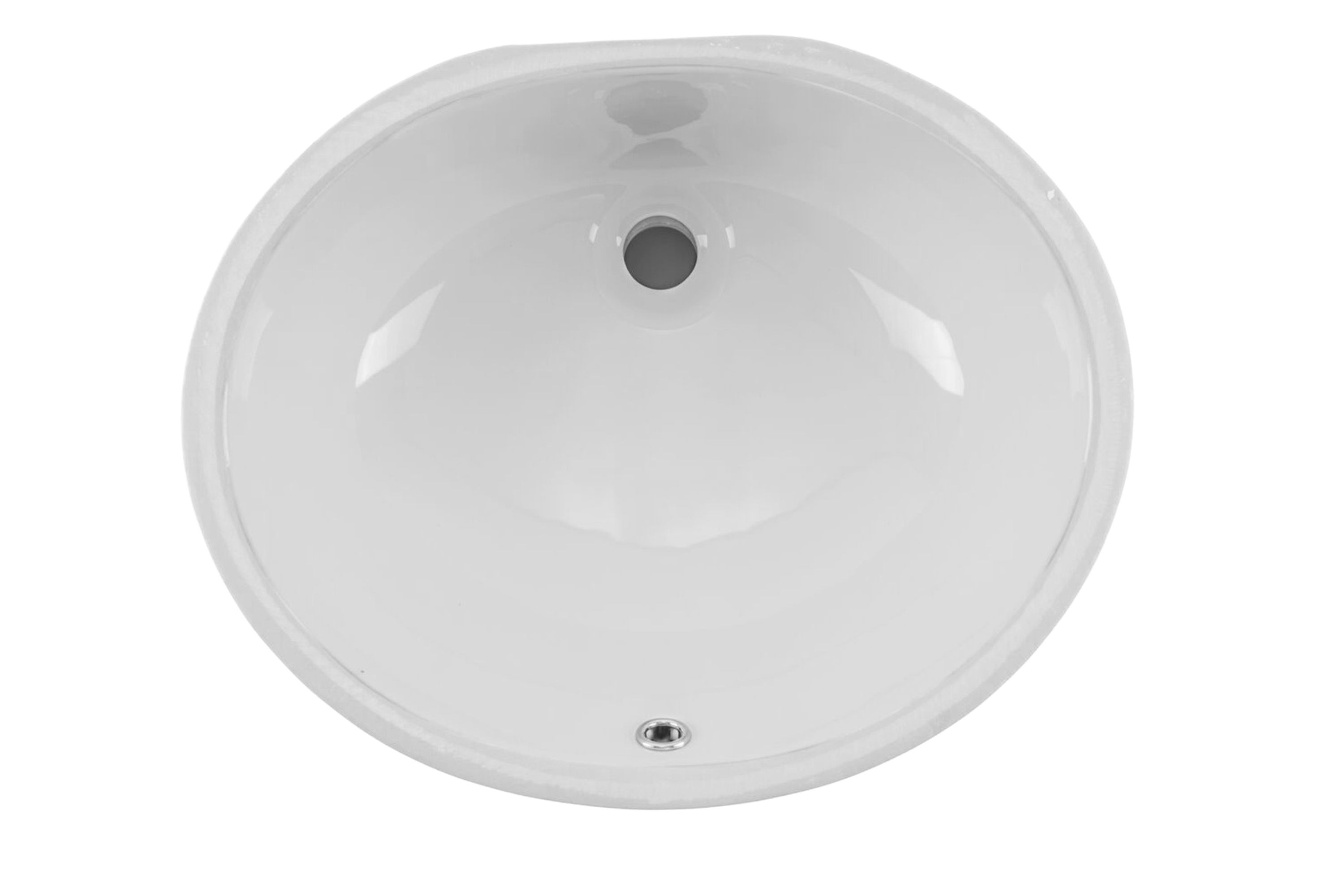 Cahaba Undermount 17 in. Glazed Porcelain Oval Bathroom Sink in White