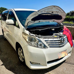 石川県羽咋市 『災害支援団体』合同チーム・TEAM JAPAN様-トヨタ アルファード・2AZ-FE型 水素ガスカーボンクリーニング施工実施