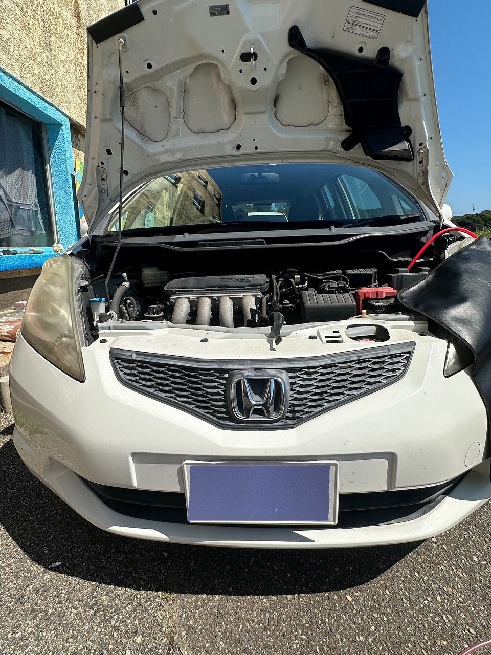 石川県羽咋市 『災害支援団体』合同チーム・TEAM JAPAN様-ホンダ フィット・L13A型 水素ガスカーボンクリーニング施工実施