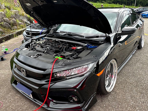 TOYAMA CIVIC MEET in 立山山麓 2023参加者・山形県・シビックハッチバック・L15C型 水素ガスカーボンクリーニング施工実施
