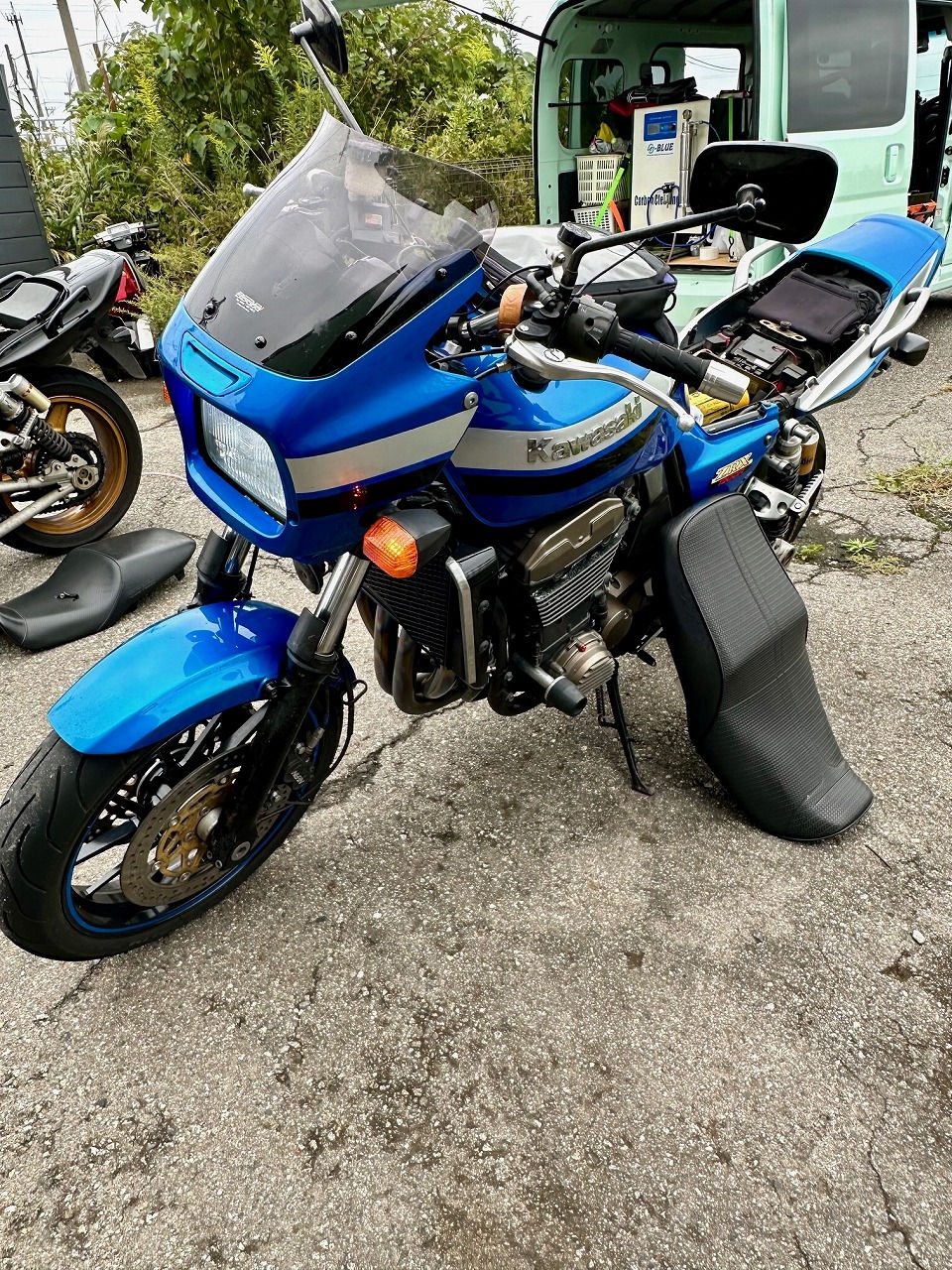 茨木県水戸市- カワサキ・ZRX1200R-ZRT20A型 水素ガスカーボンクリーニング施工実施