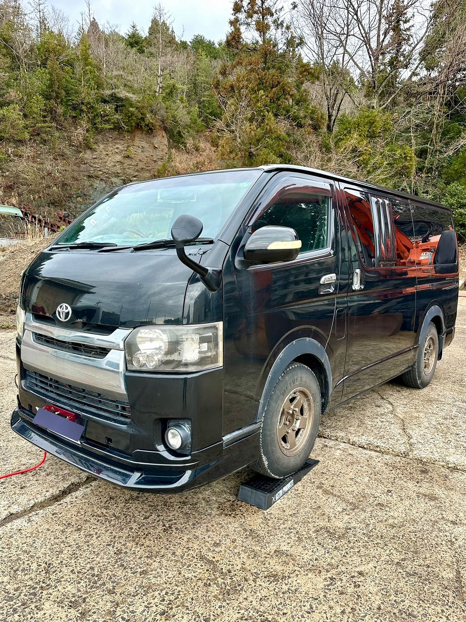 石川県羽咋郡-トヨタ- ハイエース・1KD-FTV型水素ガスカーボンクリーニング施工実施