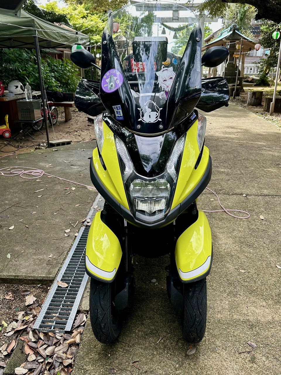 福島県会津若松市-ヤマハ トリシティ125E3V7E型型 水素ガスカーボンクリーニング施工実施【深江八幡神社様で施工】