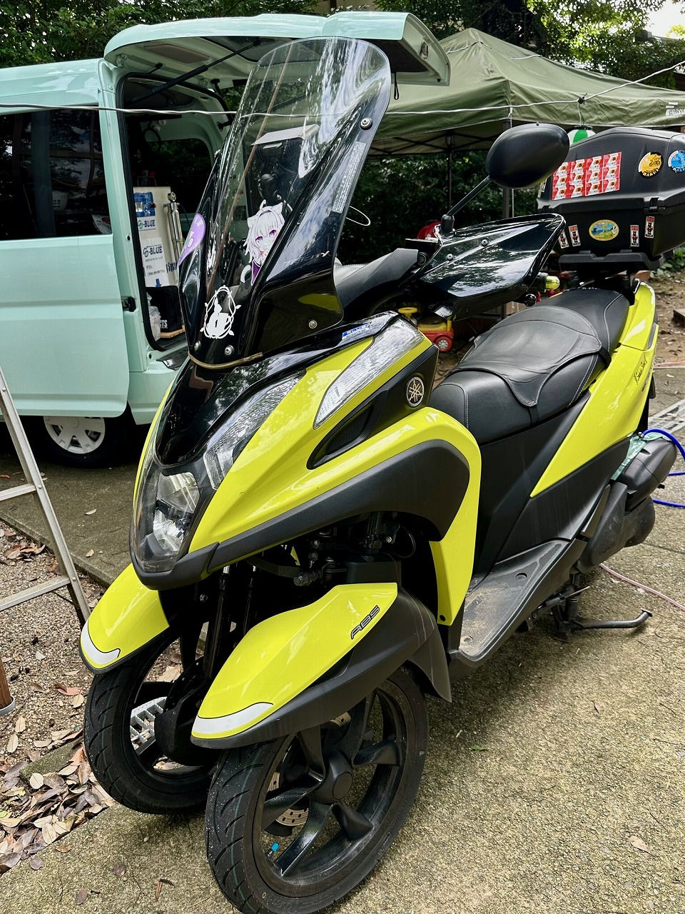 福島県会津若松市-ヤマハ トリシティ125E3V7E型型 水素ガスカーボンクリーニング施工実施【深江八幡神社様で施工】