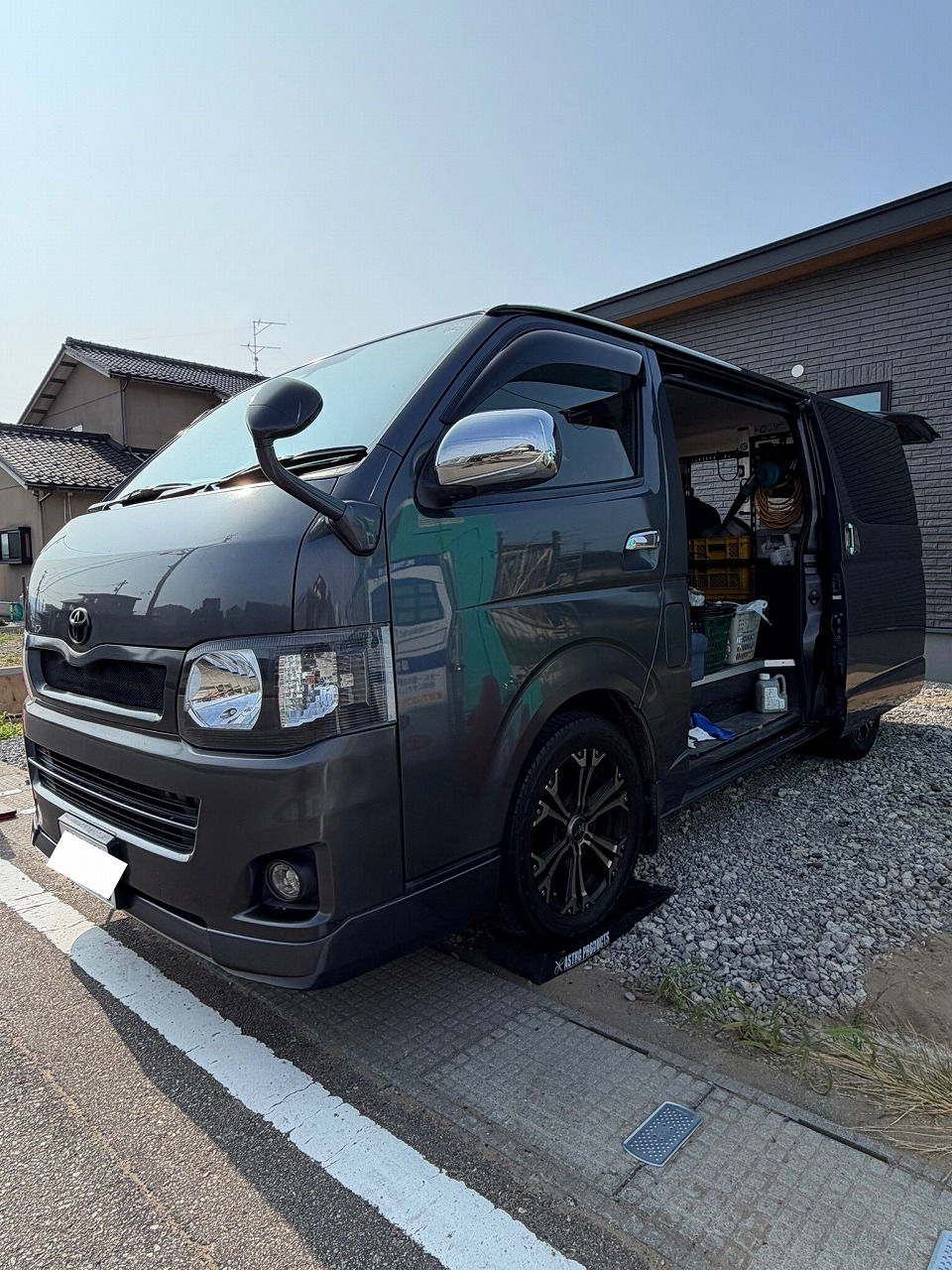 石川県 トヨタ-ハイエース・1KD-FTV型水素ガスカーボンクリーニング施工実施