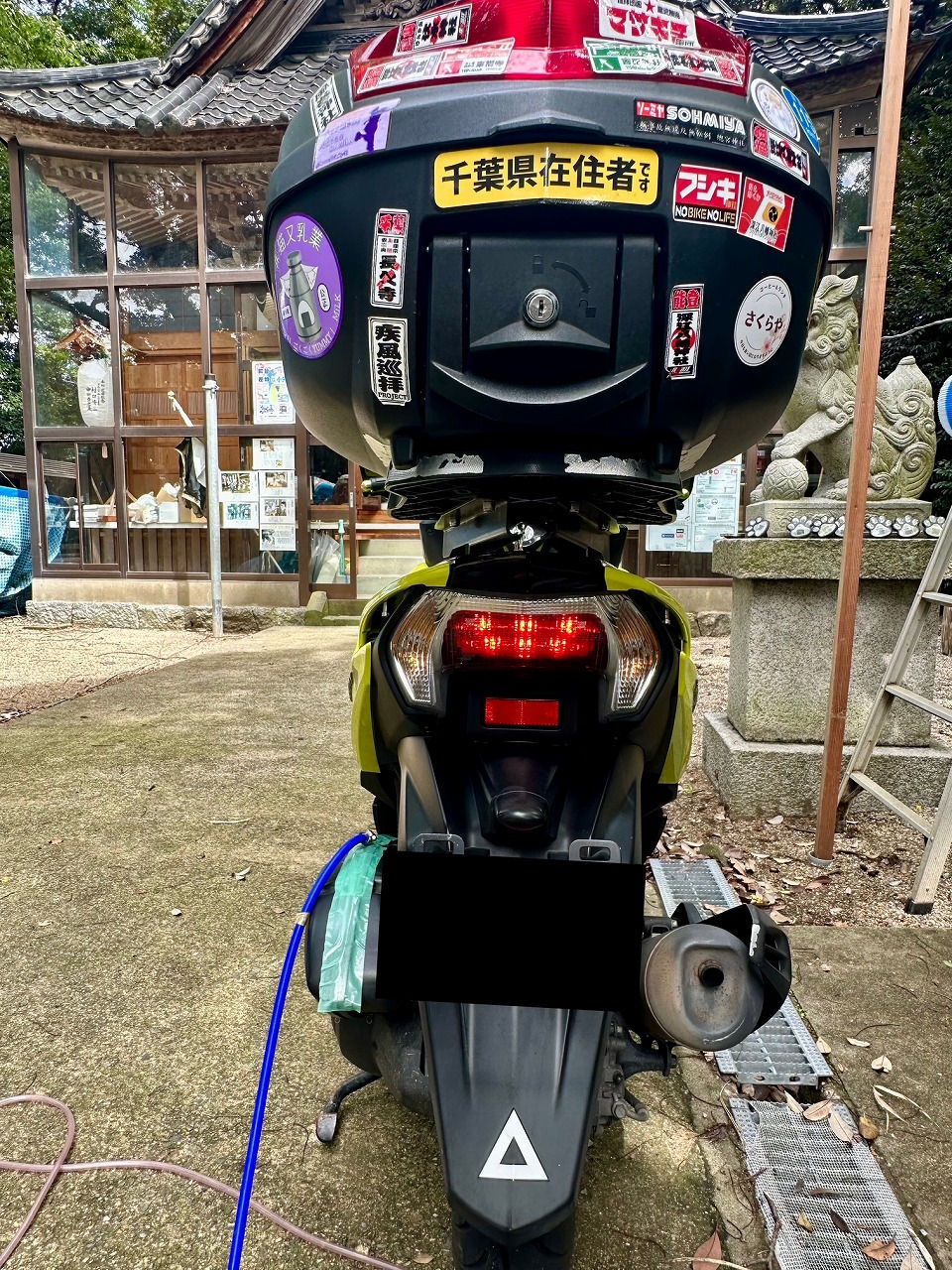 福島県会津若松市-ヤマハ トリシティ125E3V7E型型 水素ガスカーボンクリーニング施工実施【深江八幡神社様で施工】