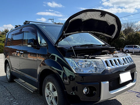 富山県 三菱-デリカD5・4N14型水素ガスカーボンクリーニング施工実施