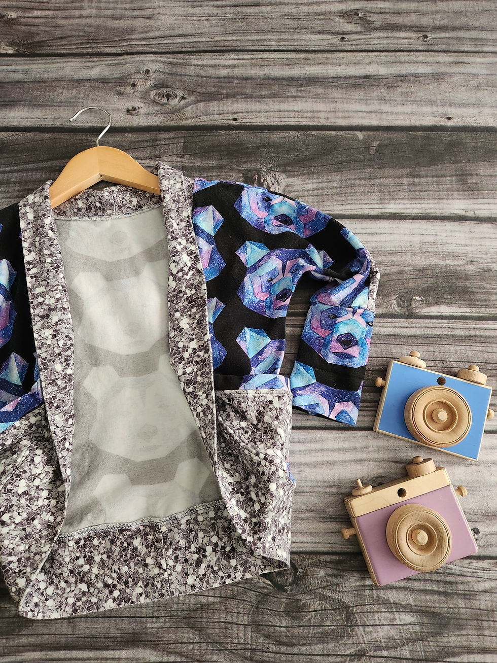 Thumbnail: Handmade Geometric Bear Cocoon Cardigan Sz 2-3 *Approx*