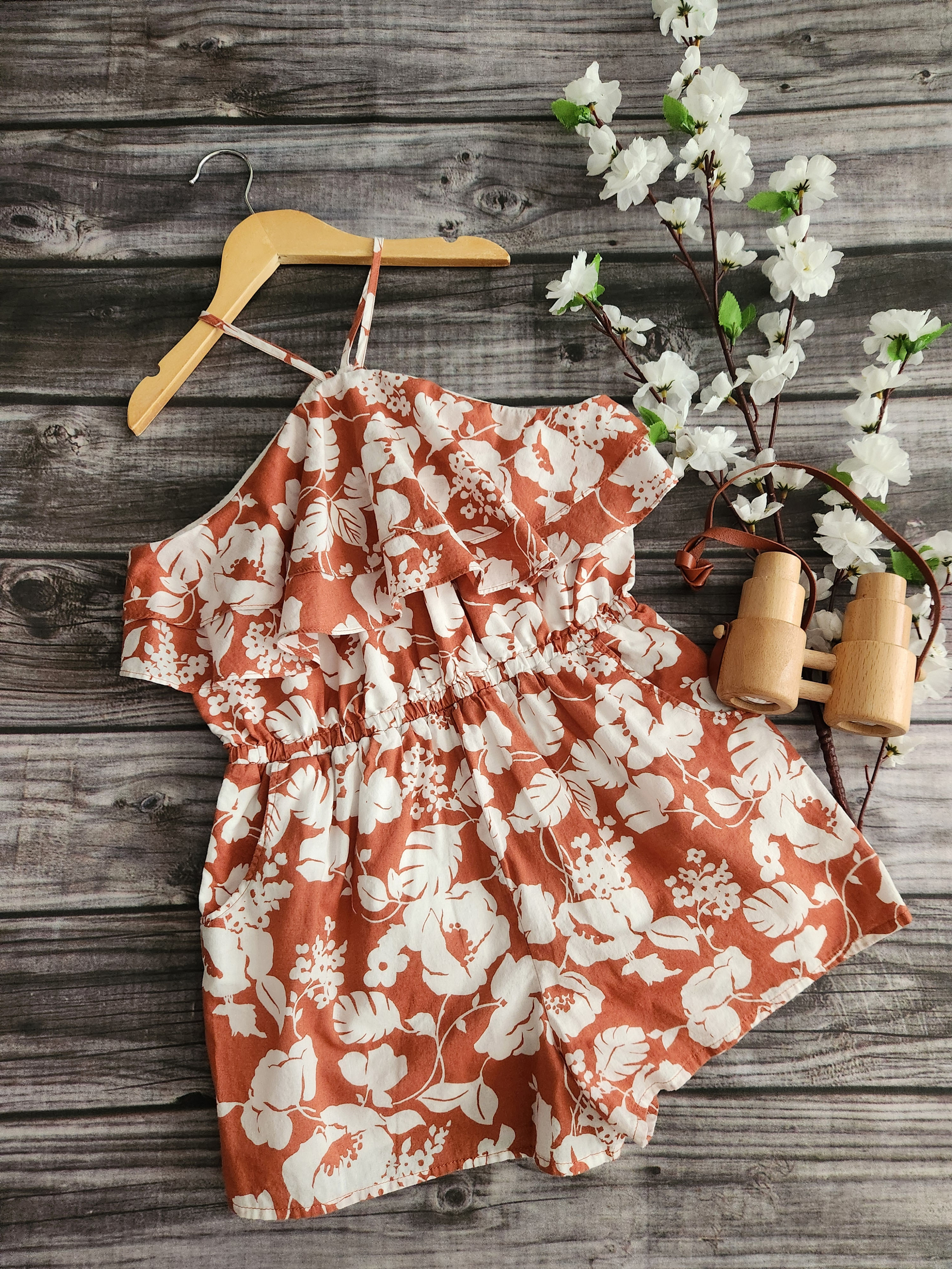 Janie + Jack Paradise Floral Romper Sz 8