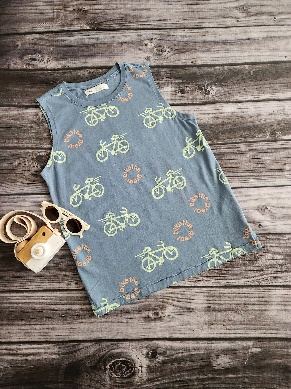 Thumbnail: Zara Bicycle Tank Top Sz 9
