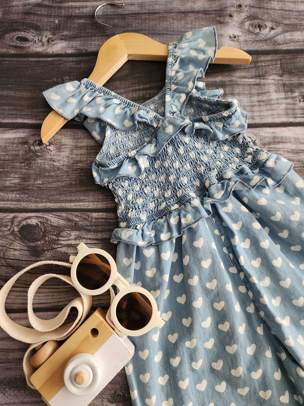 Thumbnail: Hatley Chambray Heart Romper  Sz 2