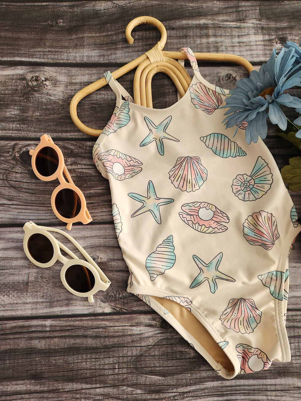 Thumbnail: Old Navy Sea Shell One Piece Swimsuit Sz 3T