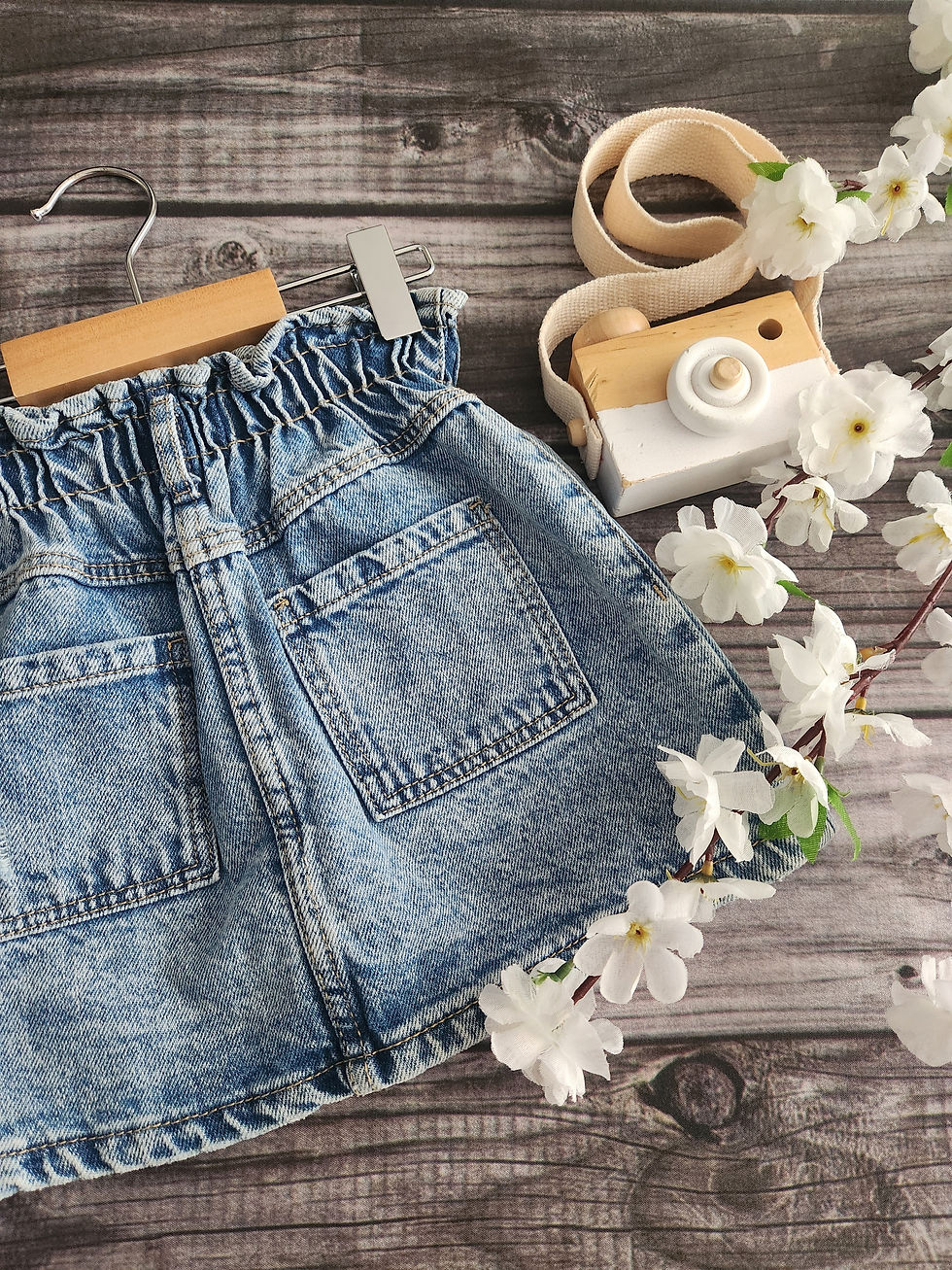Thumbnail: Zara Paperbag Denim Skirt Sz 3-4 