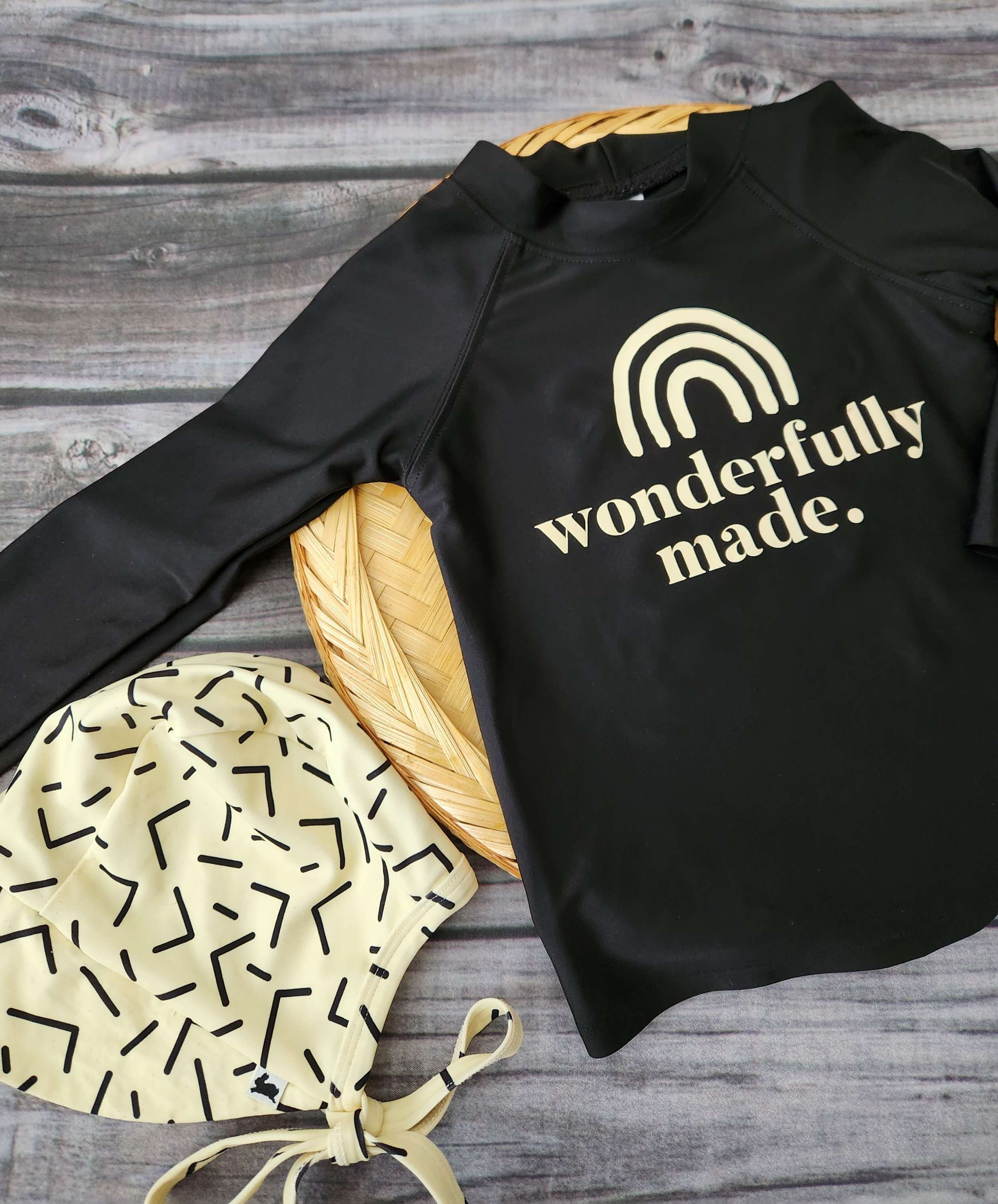 Little + Lively Swim Top + Swim Bonnet Sz 1T-2T / Toddler