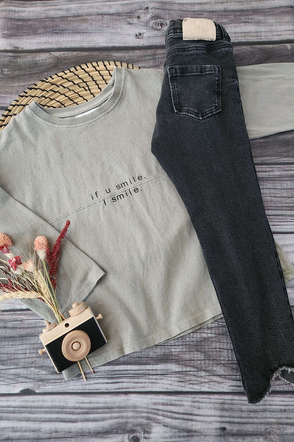 Thumbnail: Zra Long Sleeve + Raw Hem Skinny Jeans Sz 4-5