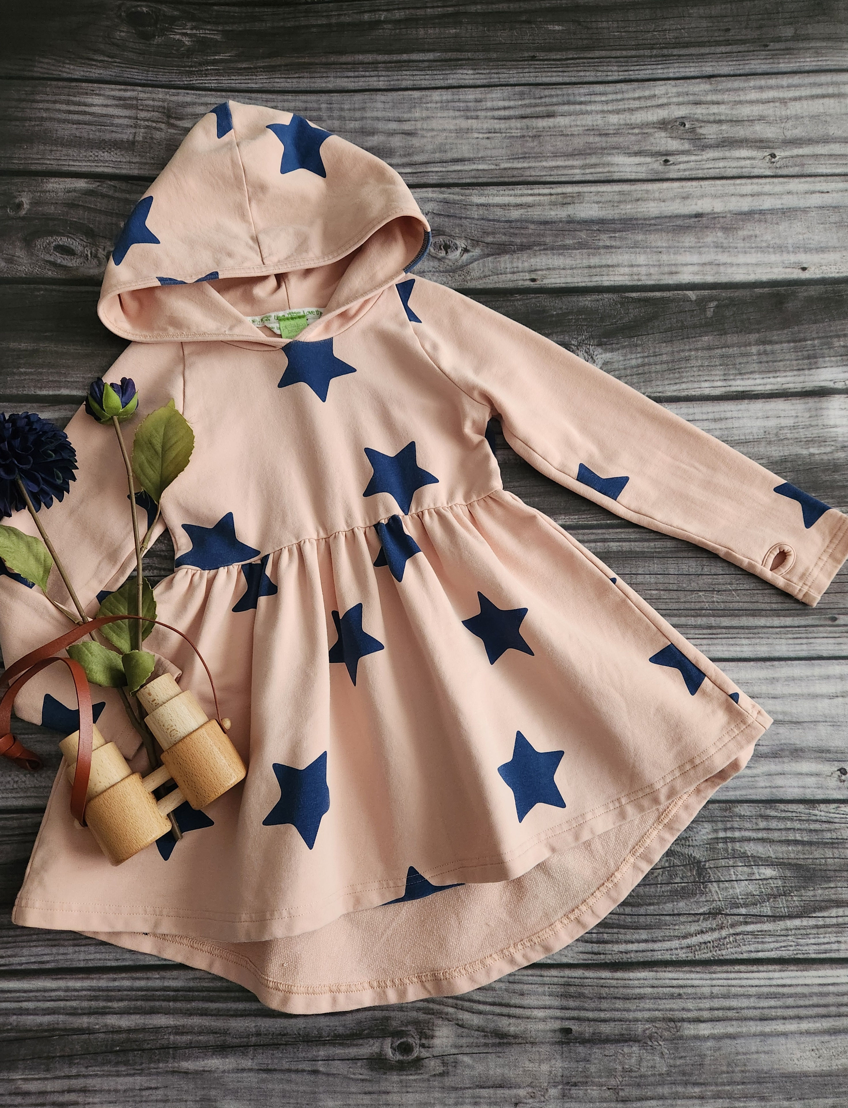 Peekaboo Beans Hooded Star Dress Sz 5