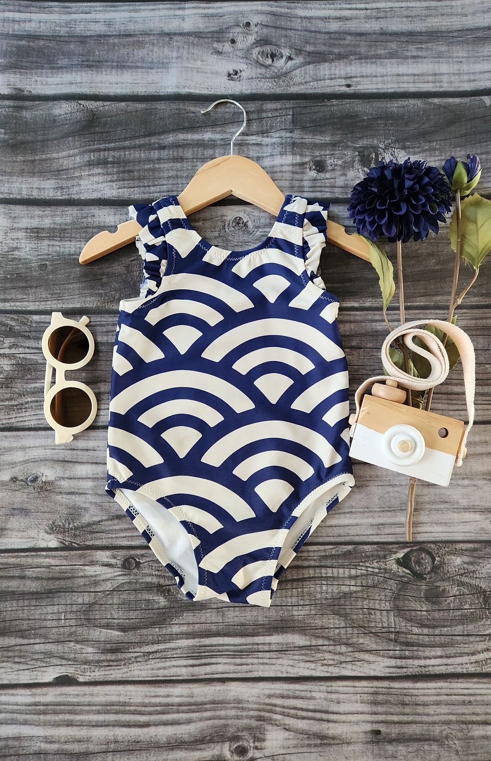 Thumbnail: Tea Collectiom Ruffle Shoulder One Piece Swimsuit 18M-24M 