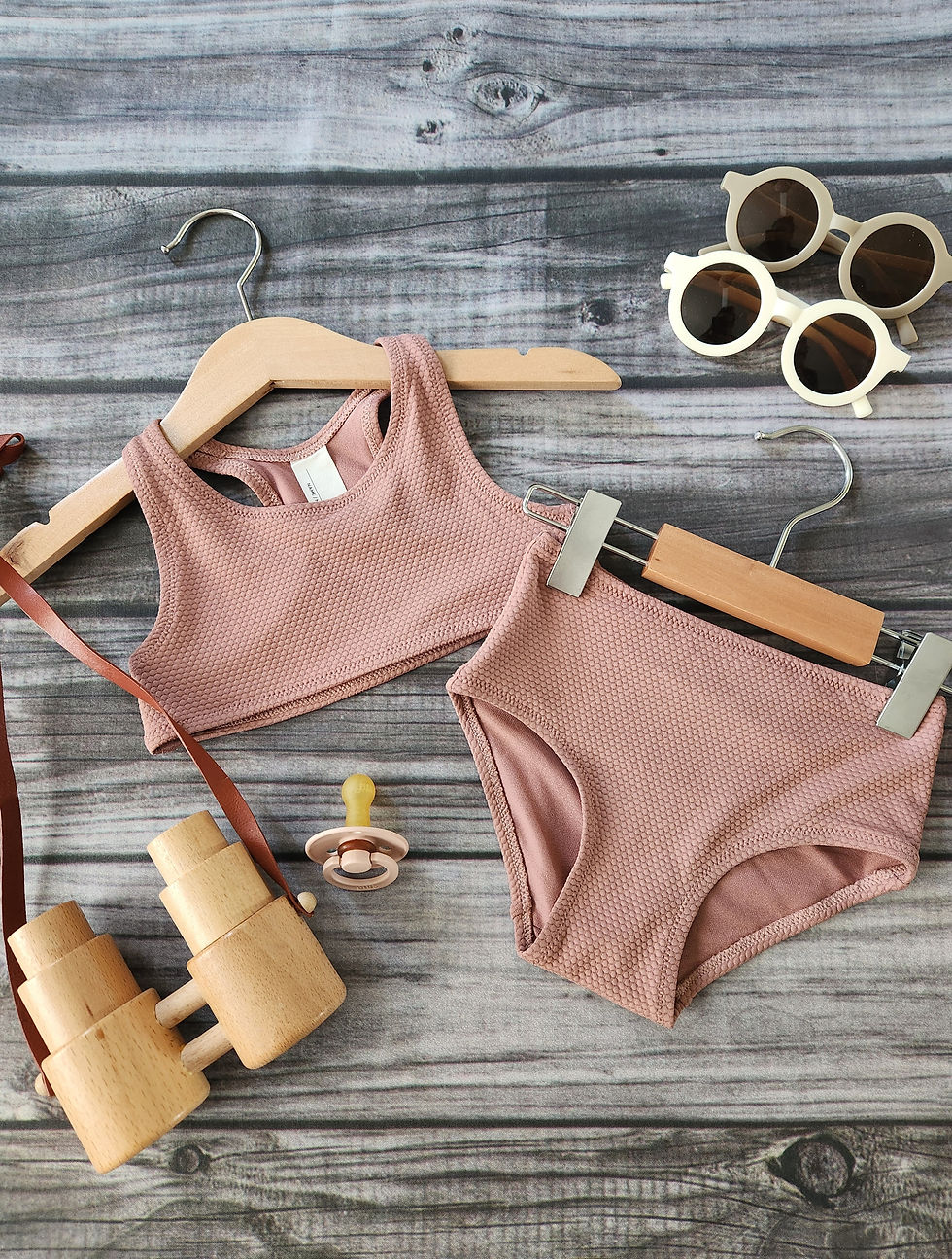 Thumbnail: H×M Textured Two Piece Swimsuit Sz 18M-2T 