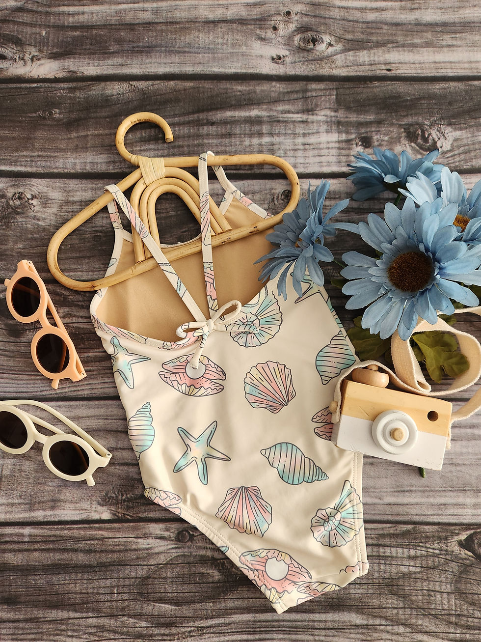 Thumbnail: Old Navy Sea Shell One Piece Swimsuit Sz 3T