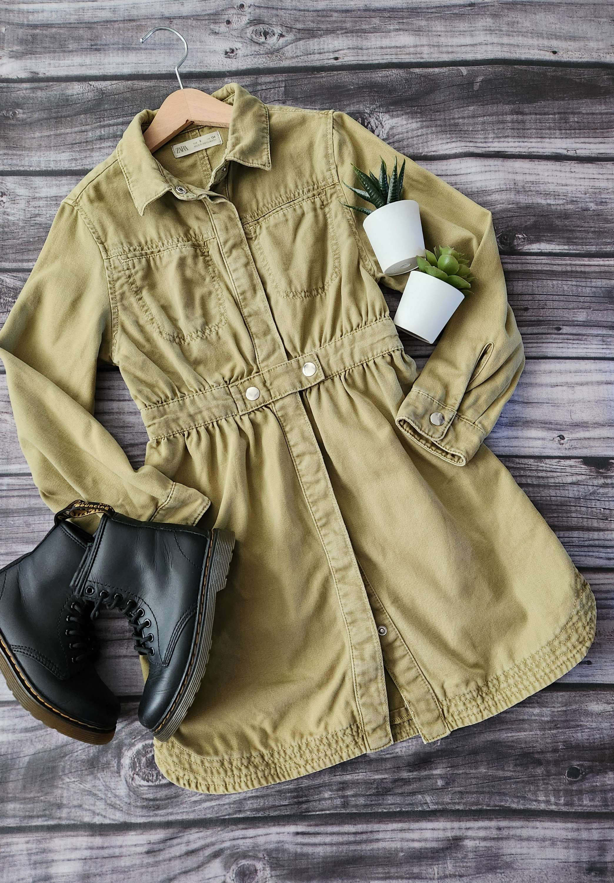 Z ara Denim Button Up Dress Sz 9