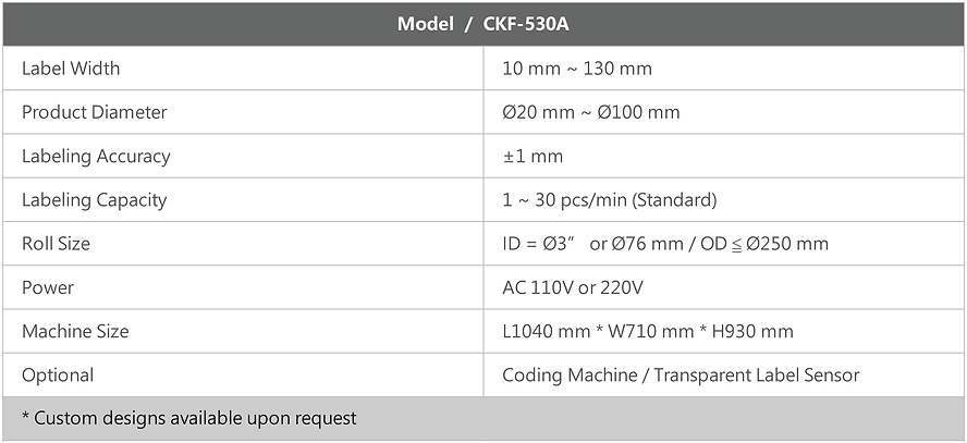 Desktop Fixed-Position Round Bottle Labeling Machine CKF-530A