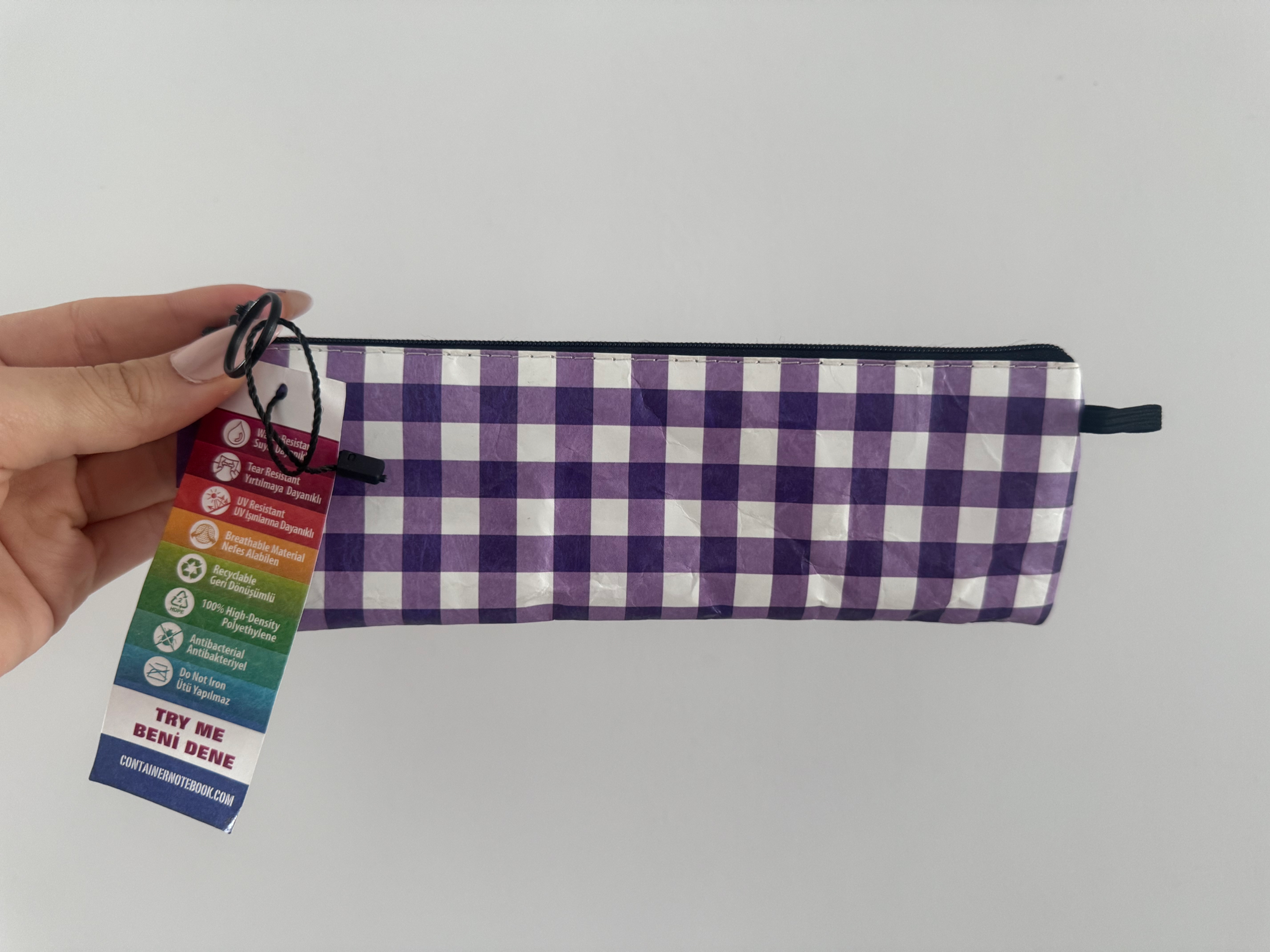 Mor Pitikareli Kalem Çantası 7*20cm