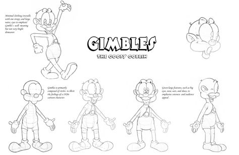 2D Principles Character Concept: “Gimbles the Goofy Goblin” Character Design Sheet