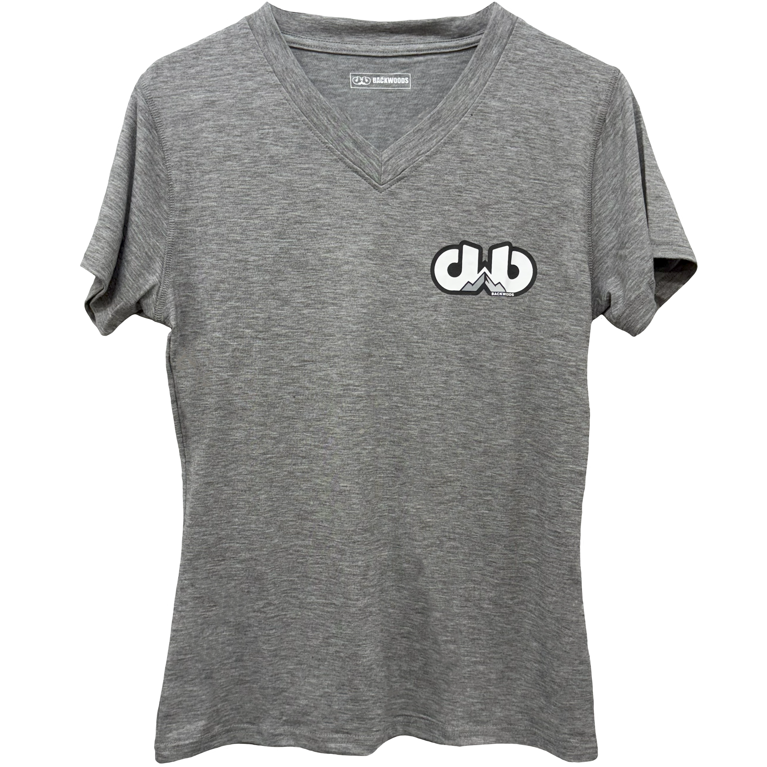 Women's V-Neck Short Sleeve Light Grey