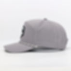 Thumbnail: 7 Panel Curved Brim Rope Laser Back Grey Leather Patch Shield Hat