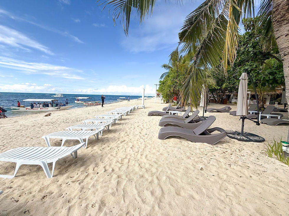 Malapascua Island shoreline, Cebu — a compact island with extraordinary marine life offshore on a CILYC expedition