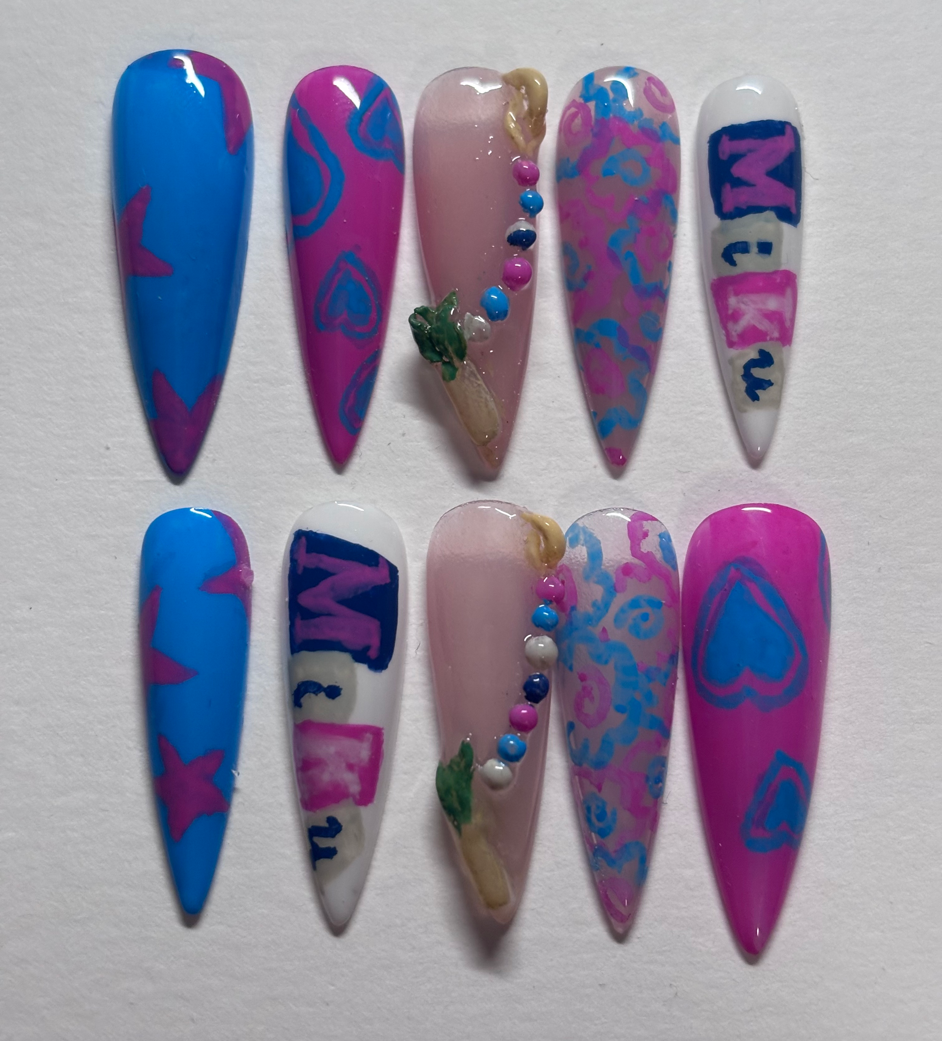 Miku Inspired Press-On Nails