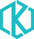 Teal K logo, geometric design