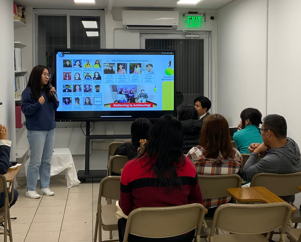 SPEC’s tutor, Ms. Gloria, a Political Science student at Columbia University, joining the consultation to provide academic guidance.