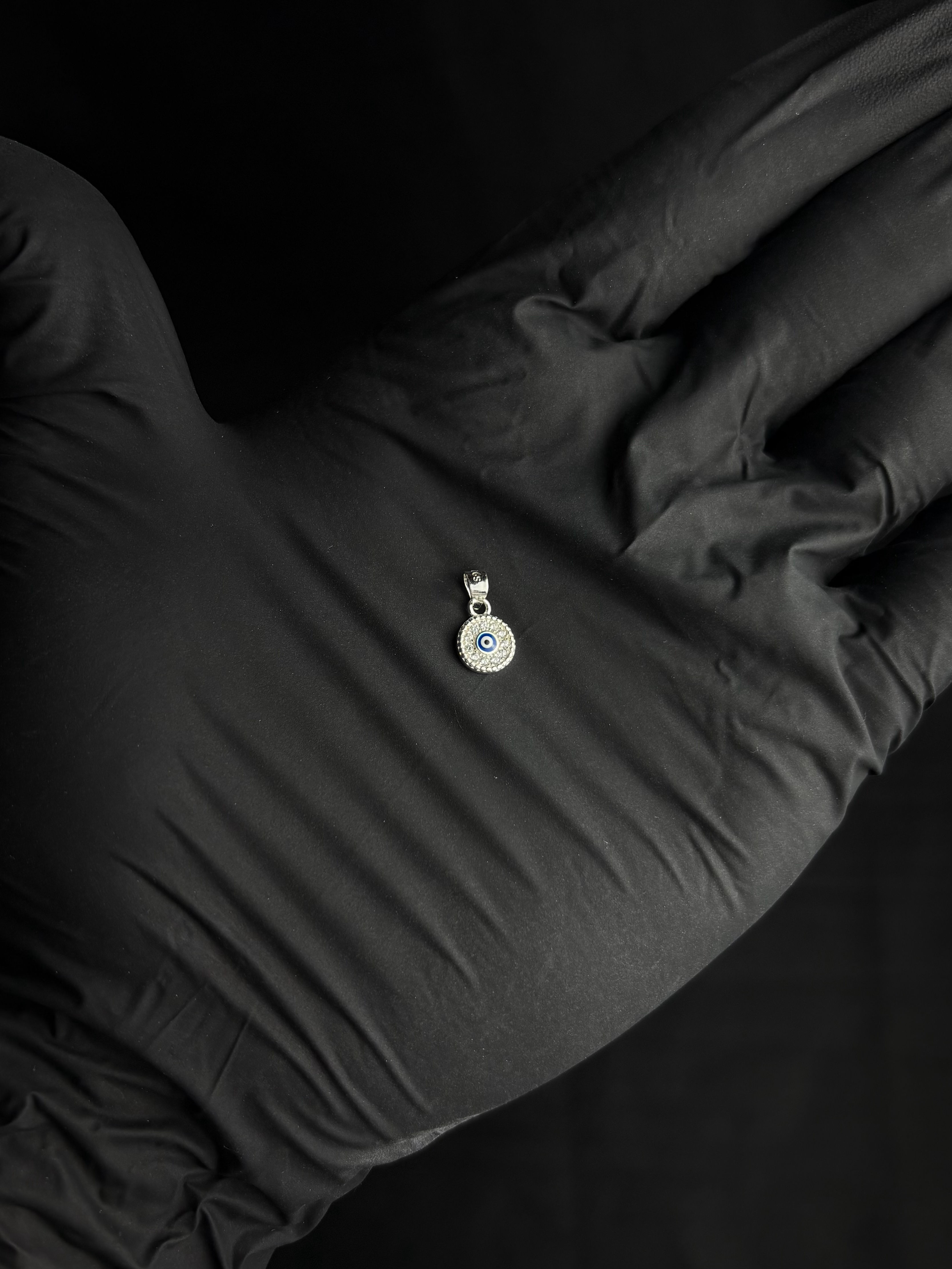 DIJE OJO TURCO / LARGO 0.7CM / PLATA