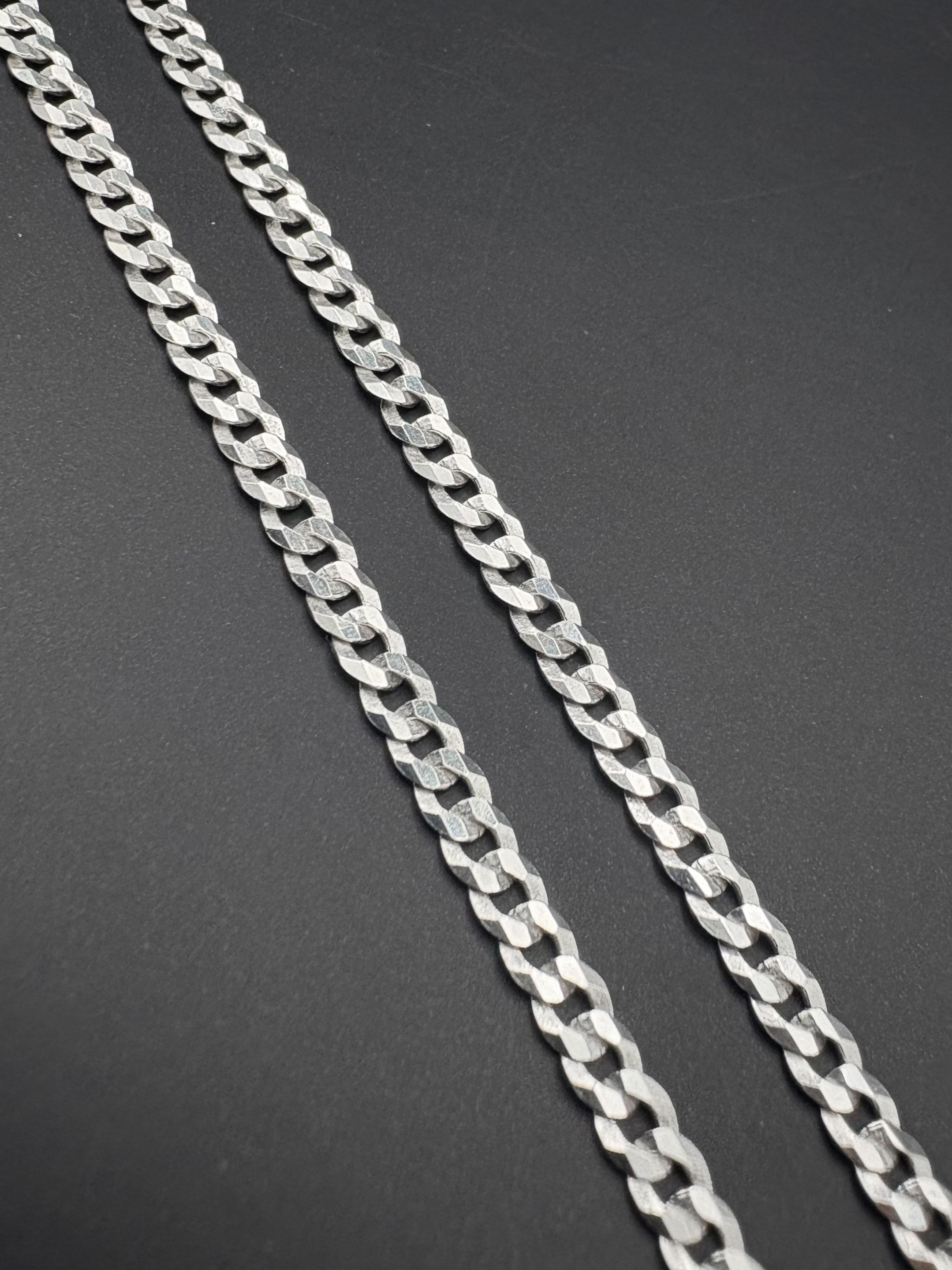 CADENA CUBANA DOS FRENTES 7.0GR / LARGO 60CM / PLATA