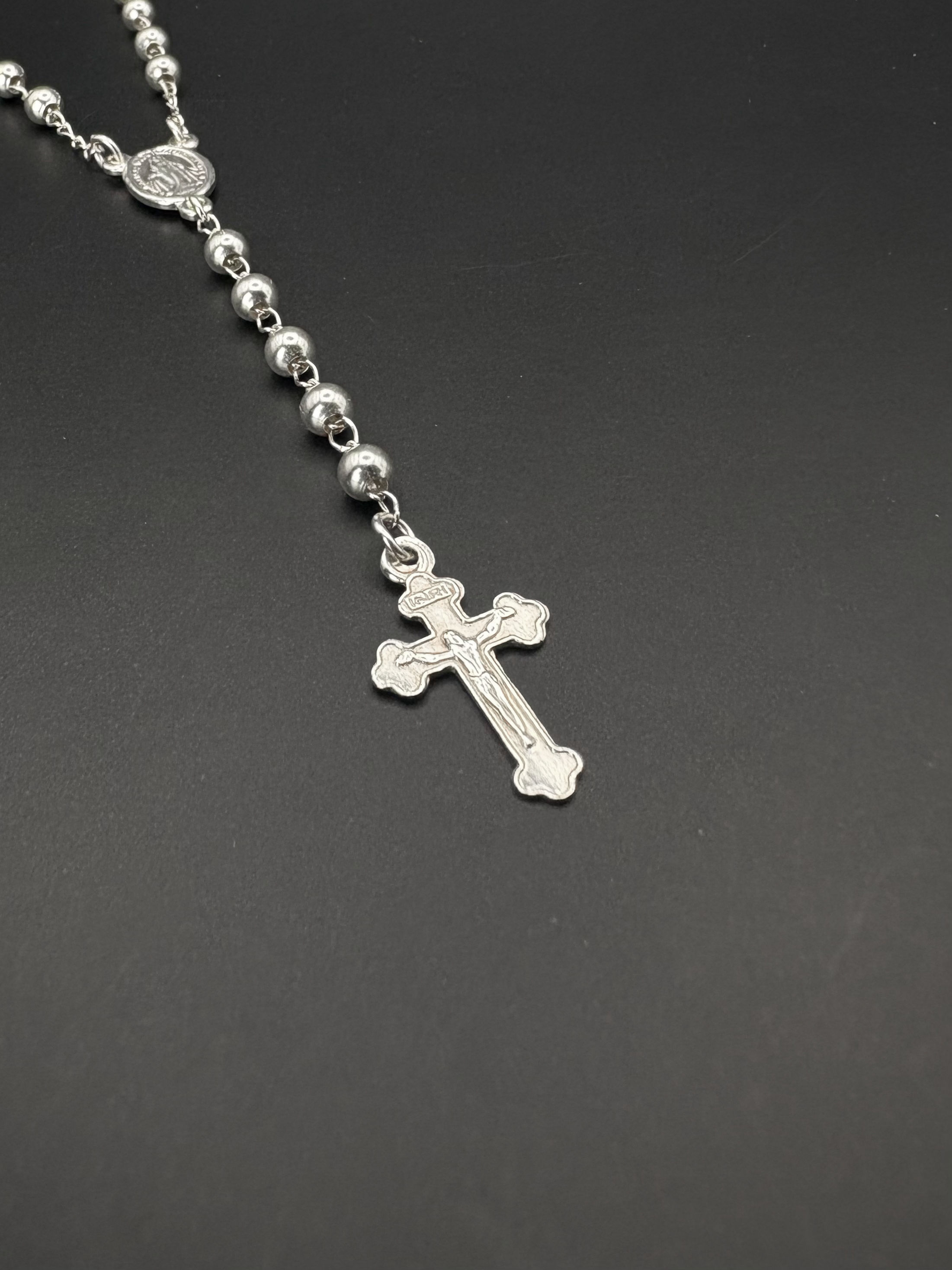 ROSARIO VIRGEN MILAGROSA 10.4GR / LARGO 60CM / PLATA