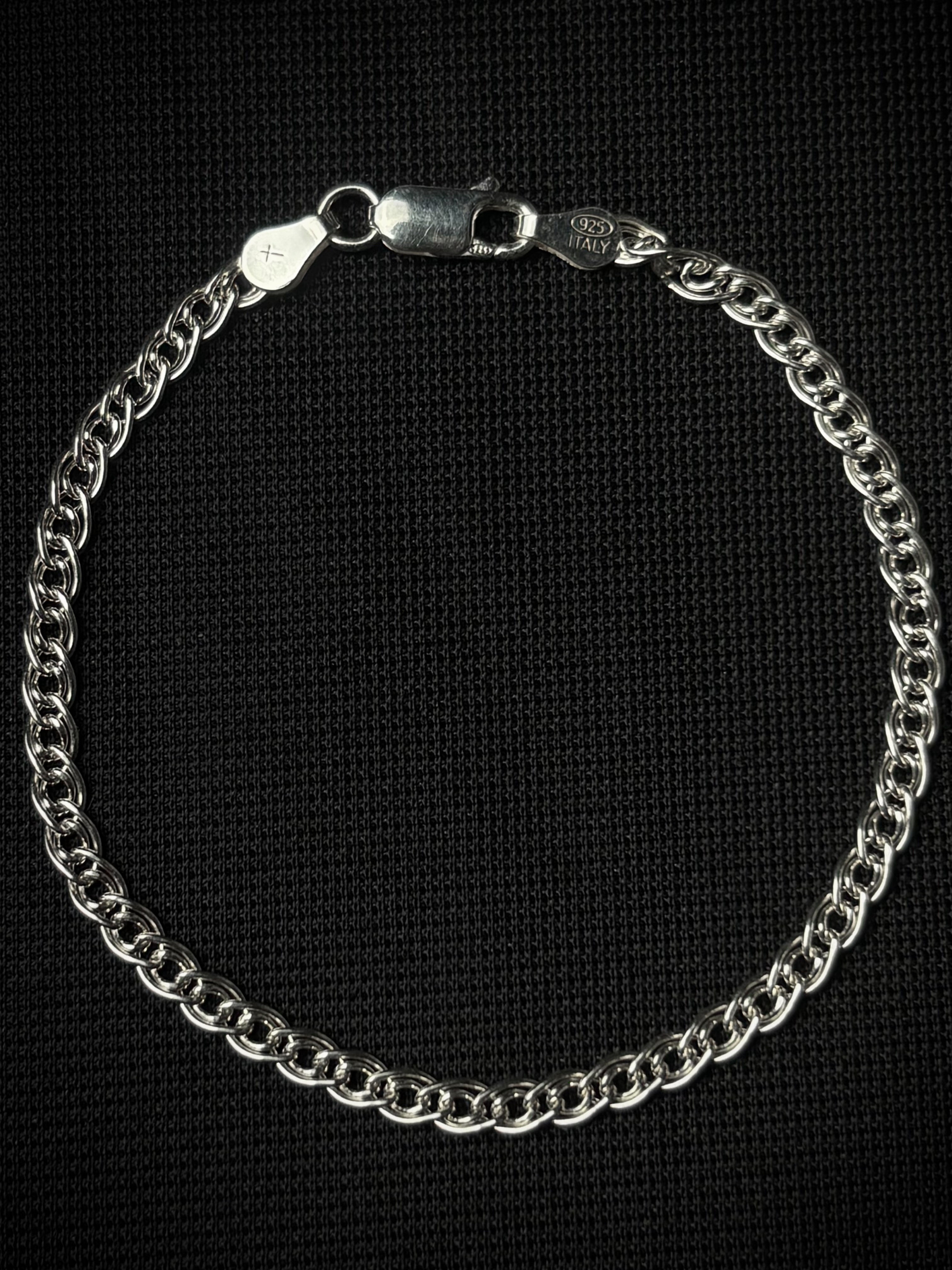 PULSO DOBLE ESLABON 18CM 3.5GR / 18CM / PLATA