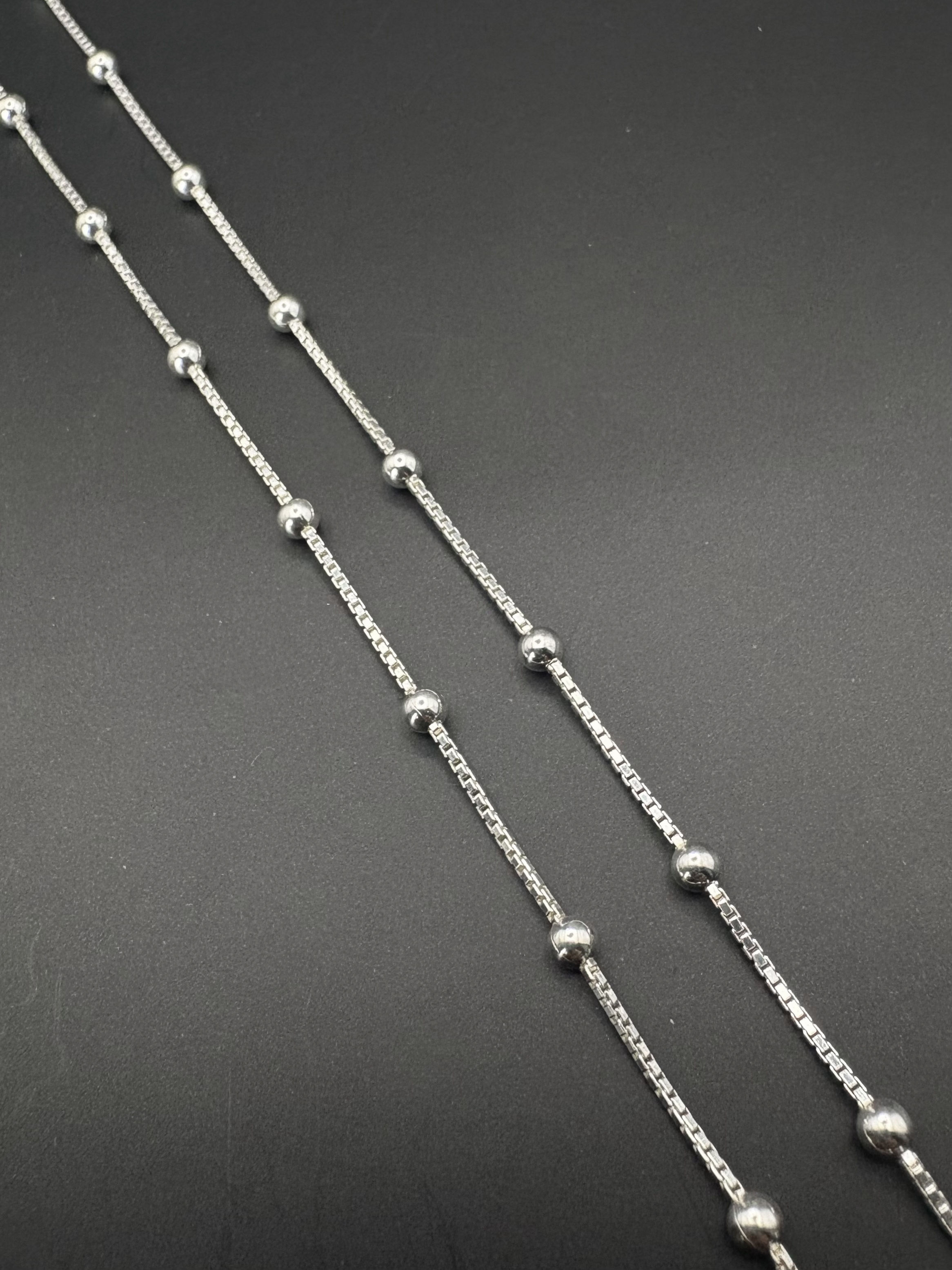 CADENA VENECIANA CON BALINES / 4.3GR / LARGO 45CM / PLATA