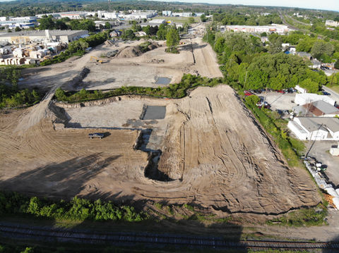 drone image of new road development