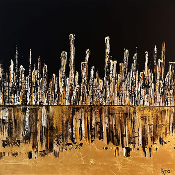Way of living 30x30 est une oeuvre abstraite de la collection ADN par Aro Artiste Peintre de Québec
