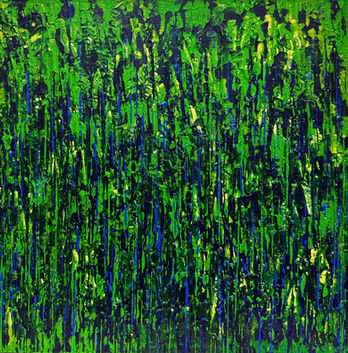 Passage obligé 12x12 de la collection Réflexion par Aro artiste peintre est une Œuvre abstraite contemporaine de l'artiste peintre québécois Aro, une artiste à découvrir