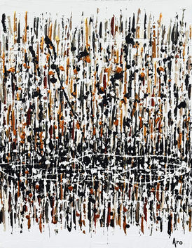 Aro - Légèreté 28x22 - oeuvre abstraite de la collection Pure par l'artiste peintre québécoise Aro