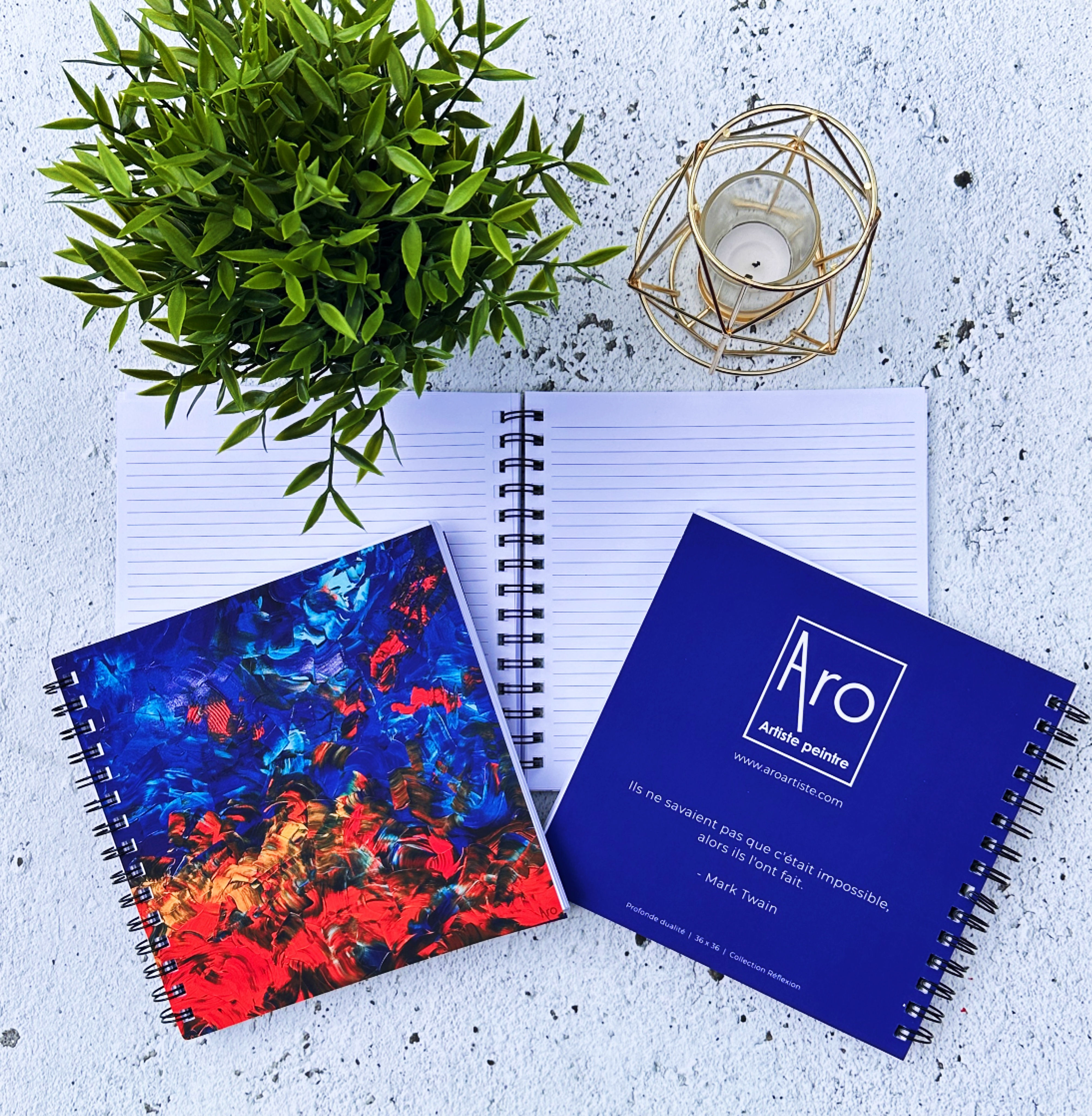 Cahier de note d'Aro Bleu et Orange 200 pages