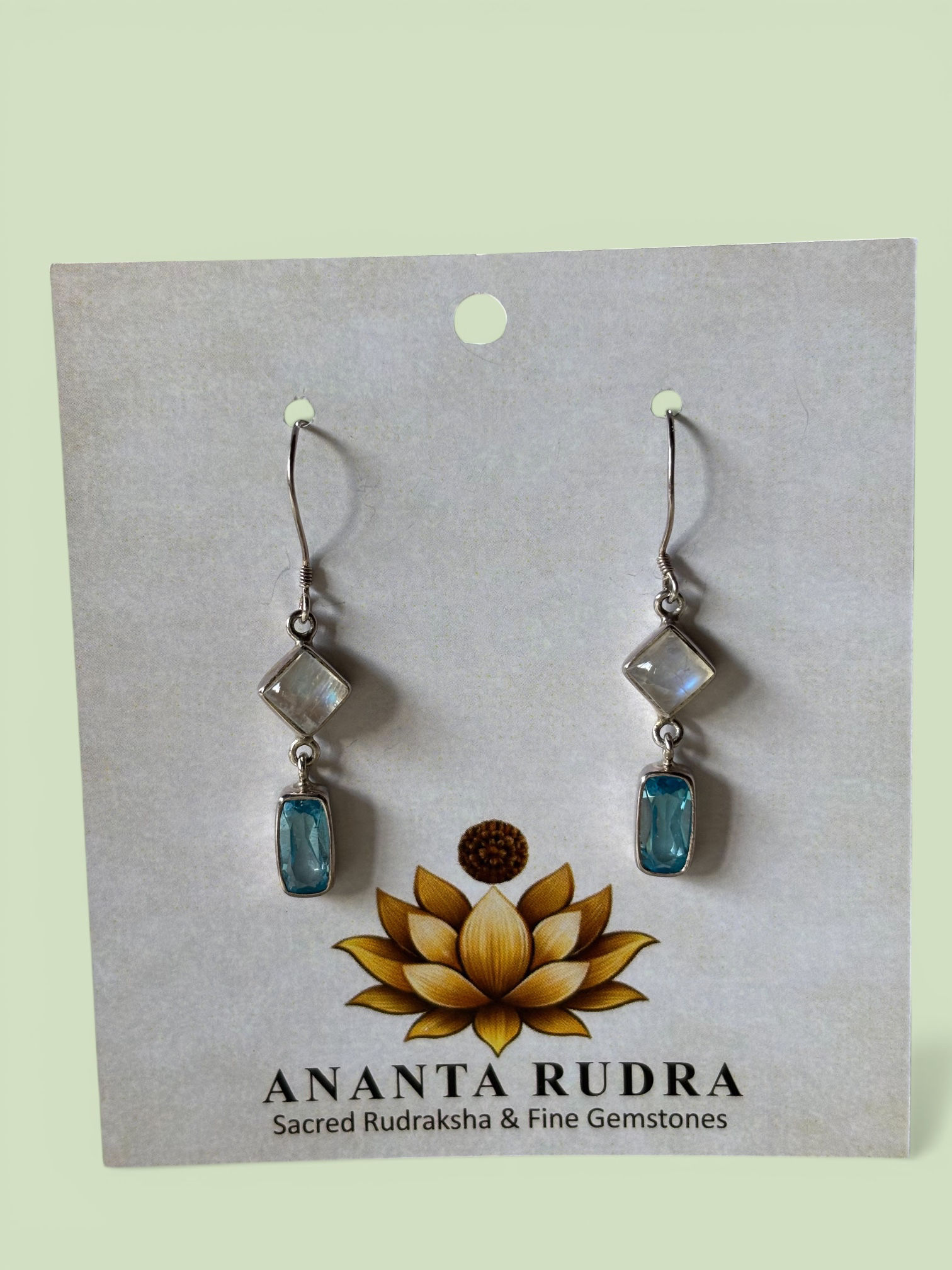 Lunar Aqua Silver Earrings EA 23