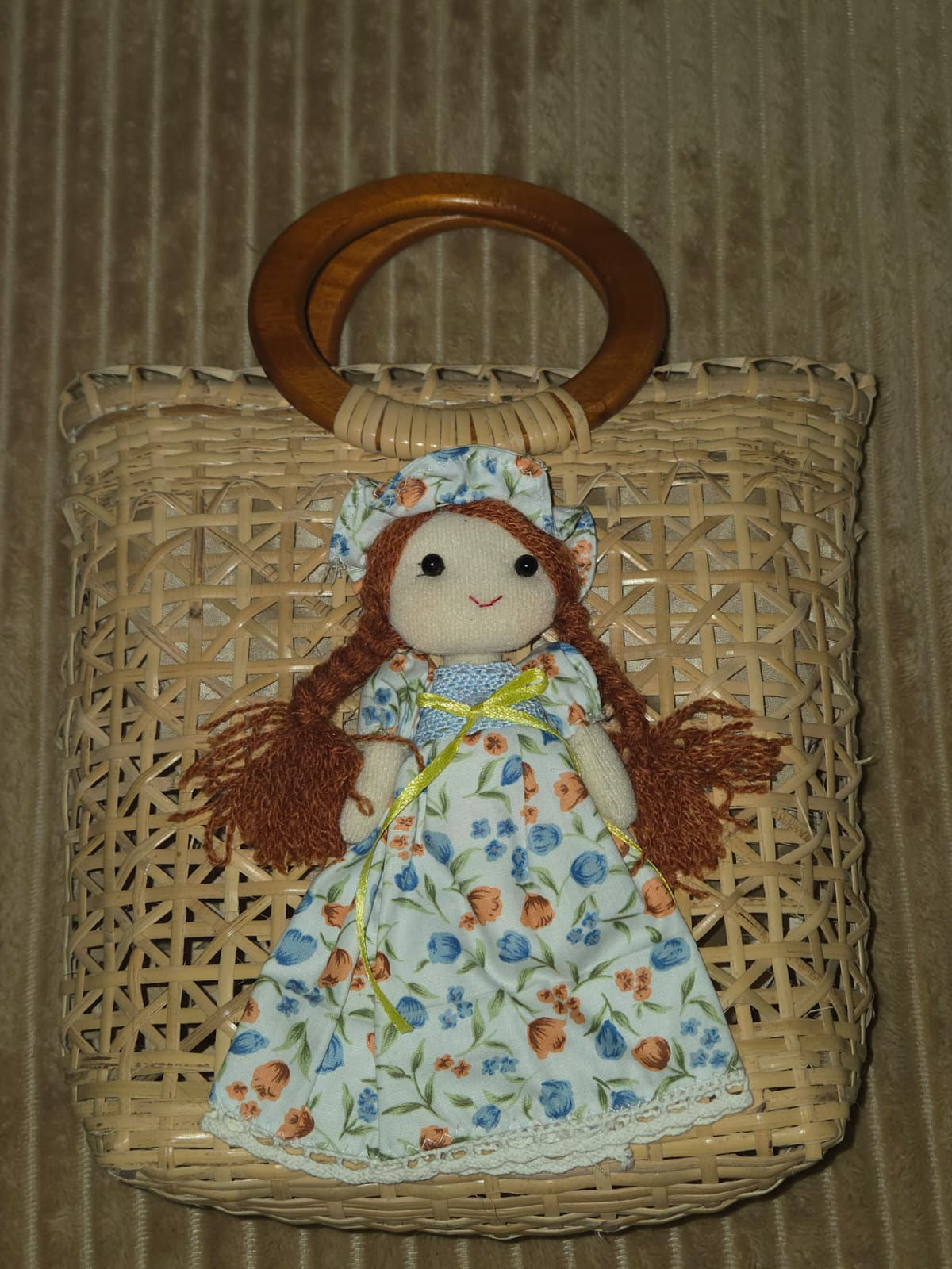 Artisan Bamboo Doll Basket Bag